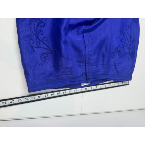 ISC Women’s 2X Blue Silk Blend 2-Piece Pantsuit Blouse & Pants Set - Picture 14 of 14